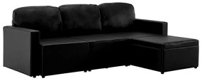 Rozkładana sofa modułowa czarna - Odi 4Q