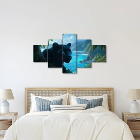 Obraz - Czarny panter w dżungli (125x70 cm)