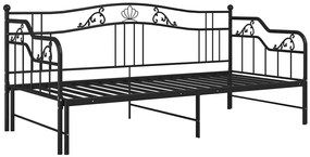 Czarne Metalowe Łóżko Rozkładane 90X200 Cm M8-P05