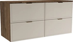 Szafka pod Umywalkę z Blatem 120cm Fronty Ramka Dąb Orzech / Kaszmir Roma