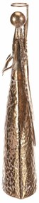 Świąteczna metalowa dekoracja Anioł 34 cm zsercem, złota, 34 cm
