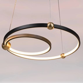 Podwójna lampa sufitowa ringi czarna Aurora 50 cm No.2