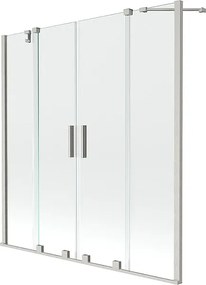 Mexen Velar Duo parawan nawannowy 2-skrzydłowy rozsuwany 160 x 150 cm, transparent, nikiel szczotkowany - 896-160-000-02-97