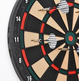 Elektroniczna tarcza do darta z 6 rzutkami dla 8 graczy Gry i zabawy w domu Czarno pomarańczowa | Aosom PL