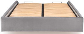 Szary korpus łóżka tapicerowanego welurem Z0-K32