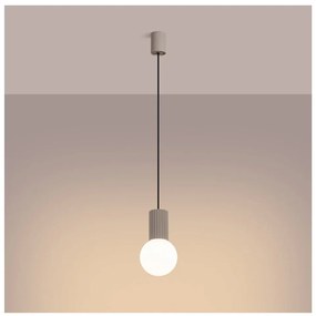 Szarobrązowa lampa wisząca ze szklanym kloszem ø 12 cm Orbital – Nice Lamps