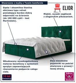 Zielone welurowe łóżko tapicerowane z pojemnikiem 4 rozmiary R5-P01