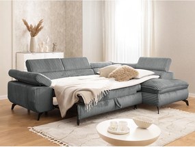 Szary sztruksowy narożnik (prawostronny/w kształcie litery L) Marbeya – Ropez