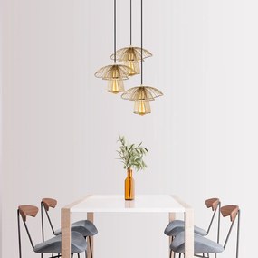 Lampa wisząca w kolorze złota Squid Lighting Root, wys. 117 cm