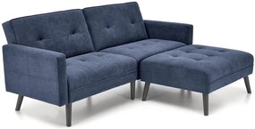 Granatowa sofa narożna z funkcją spania - Leris