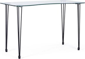 Biurko ze szklanym blatem 60x120 cm Rondo – Bizzotto