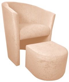 Fotel Club z podnóżkiem tkanina Mikrofaza