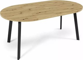 Okrągły rozkładany stół Nyker 100-176 cm w stylu industrialnym z funkcjonalnym laminowanym blatem
