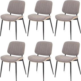 Krzesło do jadalni MCW-O44 (zestaw 6 sztuk),  naturalny, jasnoszary