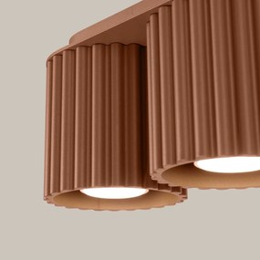 Plafon dwupunktowy AURA 2 mocca GU10 ryflowany SOLLUX  LIGHTING