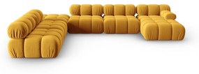 Żółta aksamitna sofa 379 cm Bellis – Micadoni Home