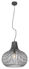 Nowoczesna lampa wisząca czarna 48 cm - Saffira Nowoczesny Oswietlenie wewnetrzne