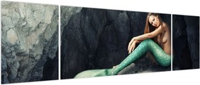 Obraz - Syrenka na skale (170x50 cm)