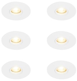 Zestaw 6 Nowoczesna wpuszczana plamka biała 12 cm - Buco