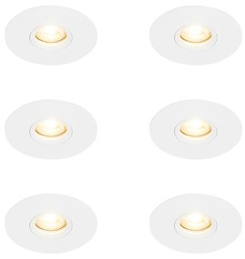 Zestaw 6 Nowoczesnych Reflektorów Wpuszczanych Białe 12 cm - Buco