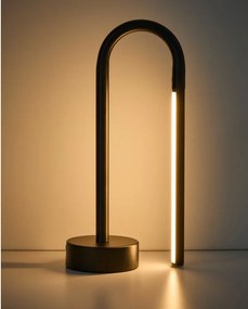 Czarna metalowa lampa stołowa LED (wysokość 30 cm) Bow – Kave Home