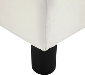 HOMCOM Podnóżek Pufa Uszak Biały 40x30x24cm Elegancki Stołek do Siedzenia Komfortowy i Stylowy | Aosom PL