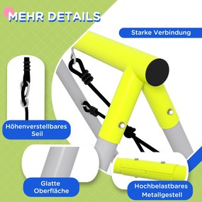 Outsunny Zestaw huśtawek dla dzieci z siatką do wspinaczki i drabinką, dla dzieci 3-8 lat, konstrukcja ze stali, Zielony