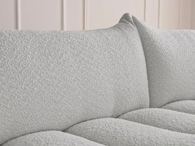 Jasnoszary narożnik z materiału bouclé (prawostronny/z szezlongiem) Azra – Bobochic Paris