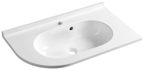 Sapho - Umywalka narożna wpuszczana PULSE 75x43 cm marmur/biała