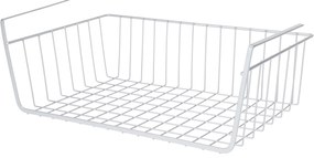 Koszyk podwieszany na owoce, metalowy, jasnoszary, 40 x 25,5 x 14,3 cm