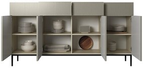 Komoda z szufladami Nicole 200 cm - kaszmir / czarne nóżki
