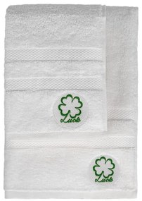 Białe bawełniane ręczniki zestaw 2 szt. frotte Luck – Foutastic