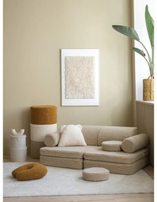 Jasnobrązowa sofa dla dzieci z materiału bouclé 132 cm Settee – Wigiwama
