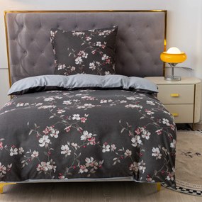 PrzytulneMieszkanie.pl PrzytulneMieszkanie.pl Pościel flanelowa BLOSSOM szara Rozmiar pościeli: 70 x 90 cm | 140 x 200 cm