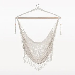 Wiszący Fotel Z Bambusa Thana Distressed White - Sklum