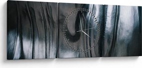 Obraz - Twarz ze stali (z zegarem) (90x30 cm)