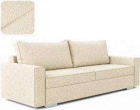 Sofa z Funkcją Spania DRAVOS Kremowa Boucle Japandi