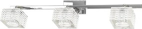 Kinkiet Toplight Metropolitan 3-punktowy z gniazdem G9, chromowaną ramą i szkłem hartowanym, nowoczesny design 55x10x12cm