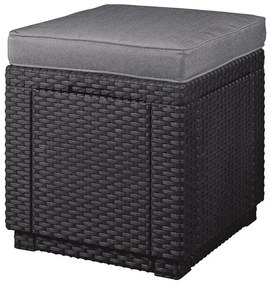 Ciemnoszary puf ogrodowy Cube – Keter
