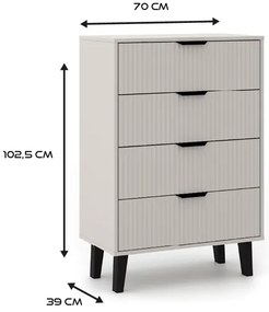 Stylowa komoda z 4 szufladami kaszmir - Henex 5X