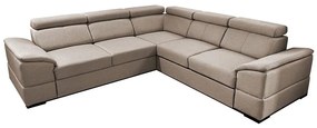 Uniwersalna narożna rozkładana sofa z pojemnikiem na pościel GRANADA beżowa