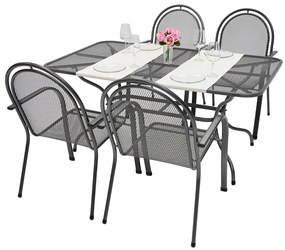 Metalowy zestaw ogrodowy CORINA III. 1 + 4 Stół prostokątny 190x105 cm (CT0310)