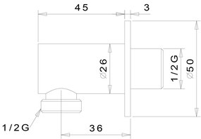 Przyłącze do prysznica z mosiądzu w kolorze srebra z połyskiem ø 5 cm – Sapho