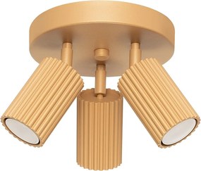 Lampa Sufitowa Minimalistyczny Karbon, Aluminium - 3 Źródło - L.19.5 X H.18 Cm - Złoty