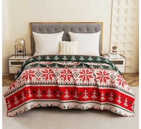 Narzuta na łóżko ze wzorem FROSTED CHRISTMAS, kolorowa Rozmiar: 170 x 210 cm
