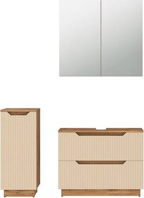 Zestaw mebli łazienkowych dąb/kaszmir w paski 79.6x32x62.5 lotta