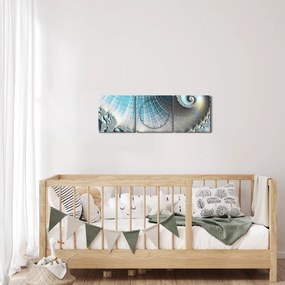 Obraz teksturowanej spirali (z zegarem) (90x30 cm)