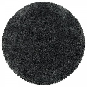 Dywan shaggy Fluffy Super Soft ciemny szary koło 200 cm x 200 cm