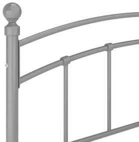 Szare metalowe łóżko małżeńskie 180x200 cm - Serafi