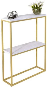Minimalistyczna konsola złoty + biały połysk - Carello 3X